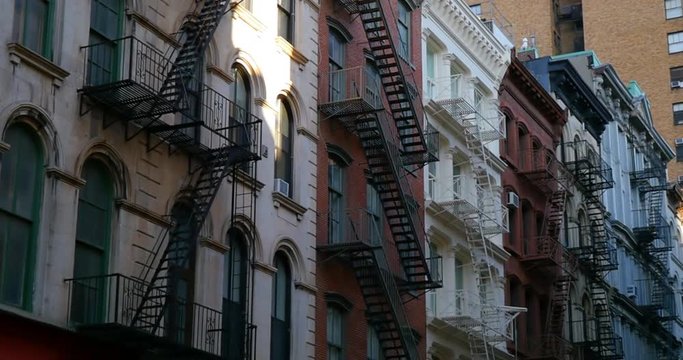 NYC building fire escape - footage is delivered in rec.709 ready for color grade or LUT.