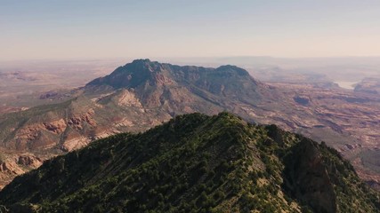 4k aerial drone footage - Beautiful Mt. Holmes from Mt. Ellsworth.  Central Utah desert, Henry Mountains