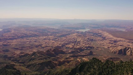 4k aerial drone footage - Mt. Ellsworth, Lake Powell, and the rugged desert landscape of central Utah.  Henry Mountains. 