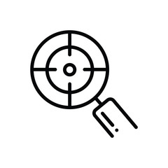 Black line icon for focus spotlight