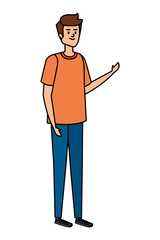 young and casual man character