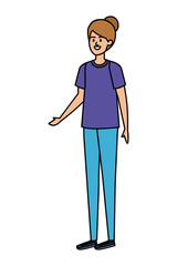 cute young woman avatar character