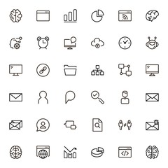 Team structure line icon set.