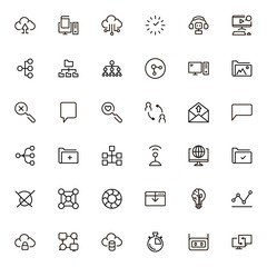 Team structure line icon set.