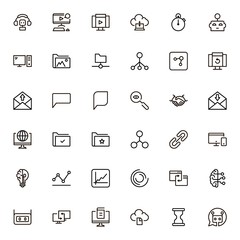 Team structure line icon set.