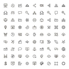 Team structure line icon set.