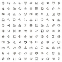 Team structure line icon set.