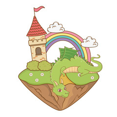 Isolated dragon cartoon design vector illustration