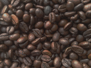 Coffee bean.blur coffee bean color Vintage tone,for background have copy space.