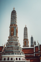 Wat Arun and other temples in Bangkok, Thailand.