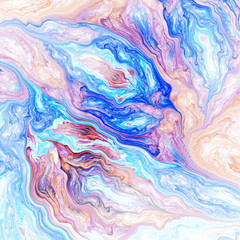 Fototapeta na wymiar Abstract blue and violet wavy background. Fantastic organic texture. Digital fractal art. 3d rendering.