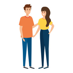 young couple lovers avatars characters