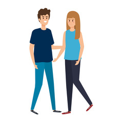 young couple lovers avatars characters