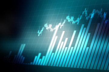 2d rendering Stock market online business concept. business Graph 