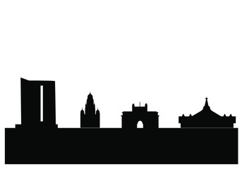 Naklejka premium city skyline of mumbai in india