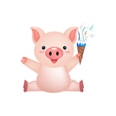 Obraz na płótnie Canvas happy pig isolated on white background