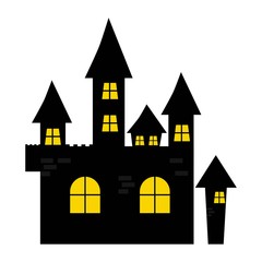 hallowen castle silhouette