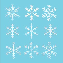 Naklejka na ściany i meble variation snowflake in winter 