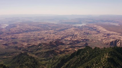 4k aerial drone footage - Mt. Ellsworth, Lake Powell, and the rugged desert landscape of central Utah.  Henry Mountains. 