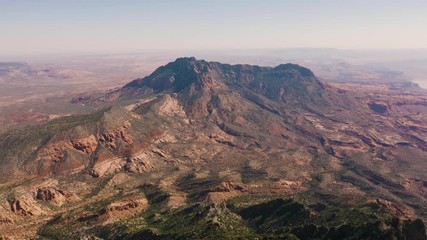 4k aerial drone footage - Beautiful Mt. Holmes from Mt. Ellsworth.  Central Utah desert, Henry Mountains