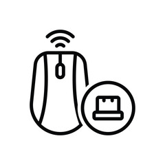Black line icon for wireless mouse tool 