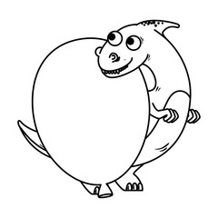 cute dinosaur with balloon helium