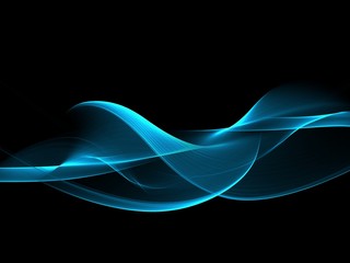 Abstract blue flow wave background