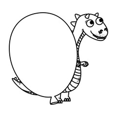 cute tyrannosaurus rex with balloon helium