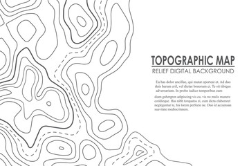 Topographic map contour background. Line map with elevation. Geographic World Topography map grid abstract illustration.