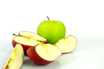 green apples and red apple