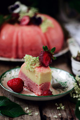 Strawberry Vanilla Flan Cake