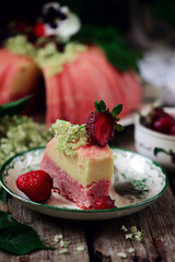 Strawberry Vanilla Flan Cake