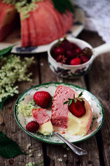 Strawberry Vanilla Flan Cake