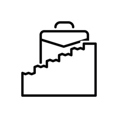 Black line icon for career ladder