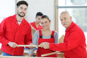 woman and man as apprentice being tested by craftsman