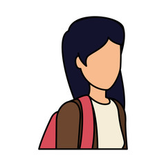 happy young woman with schoolbag