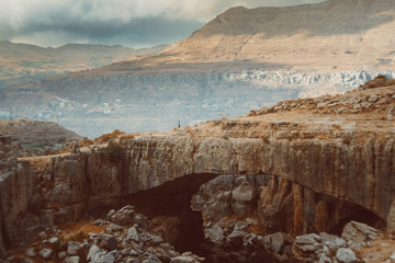 Natural bridge in Faraya Mount in Lebanon. Beautiful landscape.