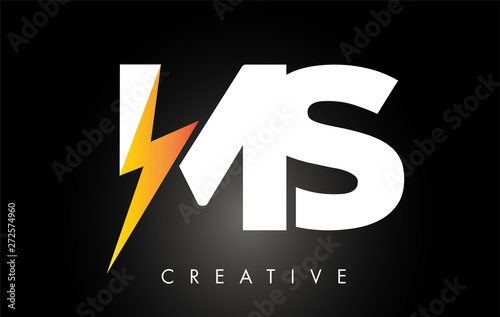 Ms Letter Logo Design With Lighting Thunder Bolt Electric Bolt Letter Logo Wall Mural Twindesigner