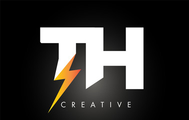 TH Letter Logo Design With Lighting Thunder Bolt. Electric Bolt Letter Logo © twindesigner