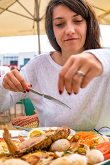 Young woman at holiday in Lanzarote