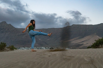 Young woman at holiday in Lanzarote