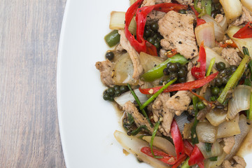 Pork Fried with Garlic and Black Pepper
