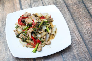 Pork Fried with Garlic and Black Pepper