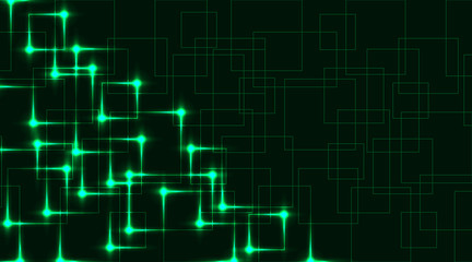Element for design. Image of virtual technology on a green background with a neon glow. 3D. Vector graphics.