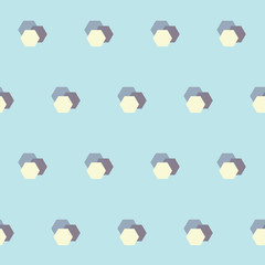 Vector Retro Abstract HoneyComb Shapes on Powder Blue seamless pattern background. Perfect for fabric, scrapbooking and wallpaper projects.	