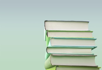 Collection of old books  on background