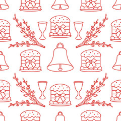 Seamless pattern with Easter symbols.