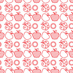 Seamless pattern with apples. Fruit background.