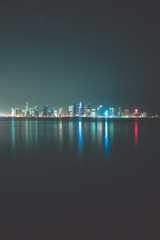 Fototapeta na wymiar Doha skyline by night, in Qatar