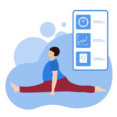 People sport smartphone yoga app Healthy lifestyle